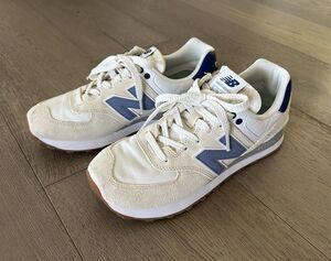 New Balance 574 Womens Linen Indigo Shoes WL574CBL Size 8.5